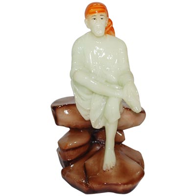"Marble Finish Sai Baba Idol (Radium) - code 75-code005 - Click here to View more details about this Product